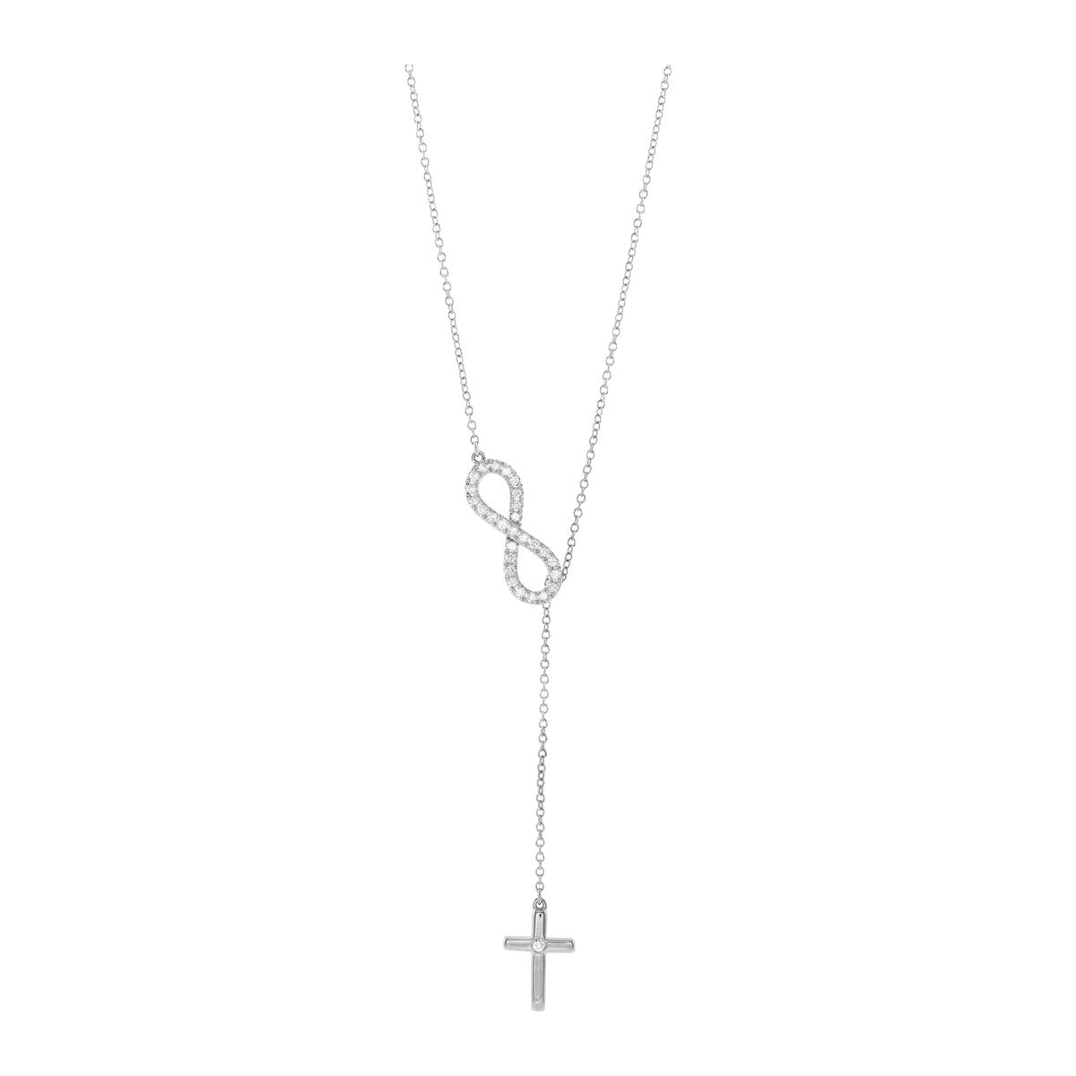 Diamond Infinity Cross Y Necklace