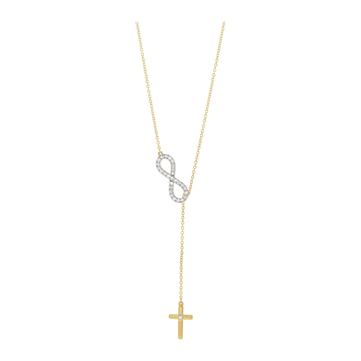 Diamond Infinity Cross Y Necklace