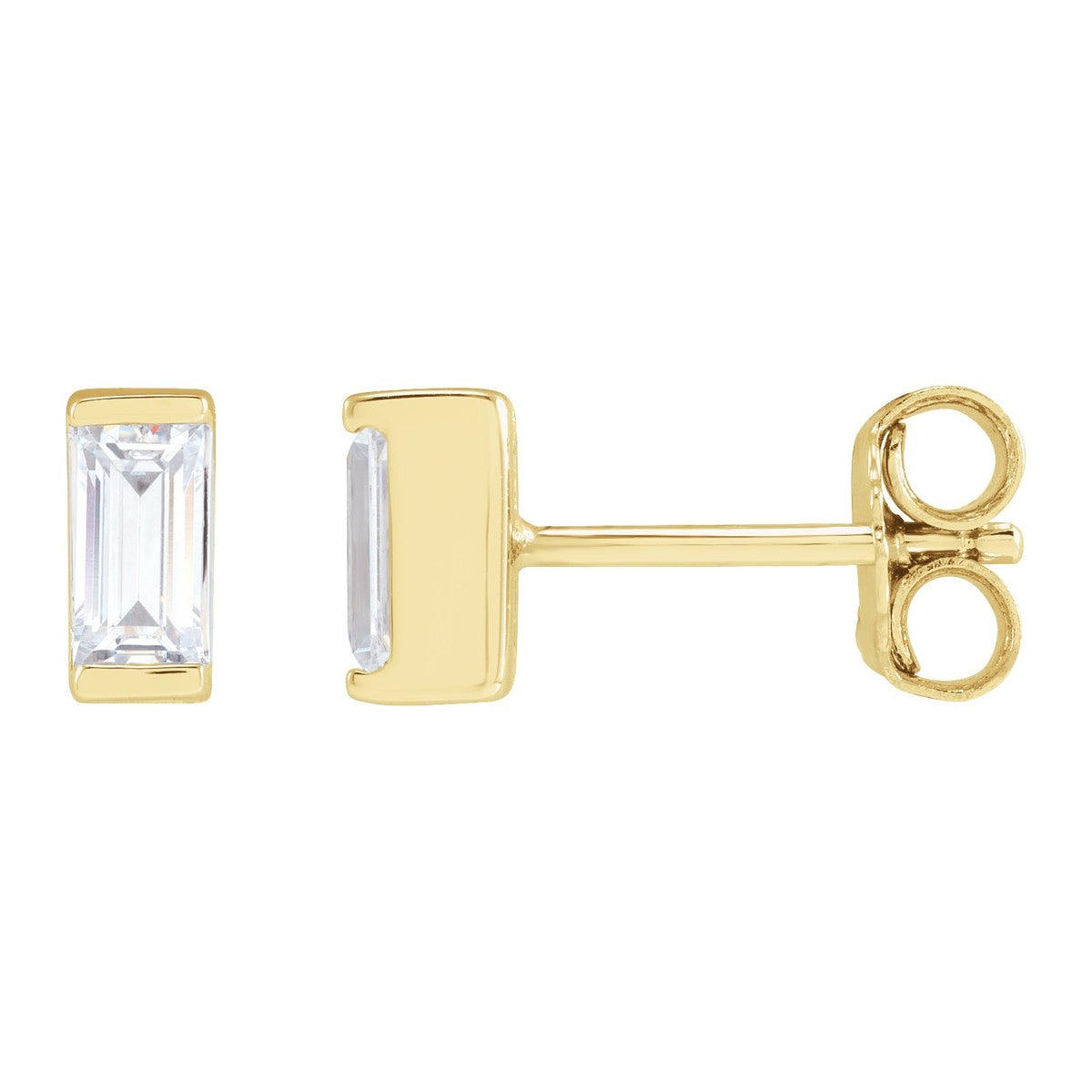 Baguette Bezel-Set Stud Earrings
