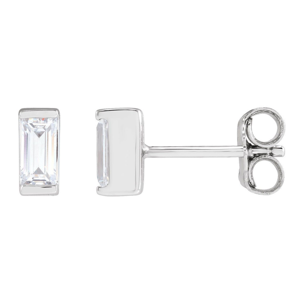Baguette Bezel-Set Stud Earrings
