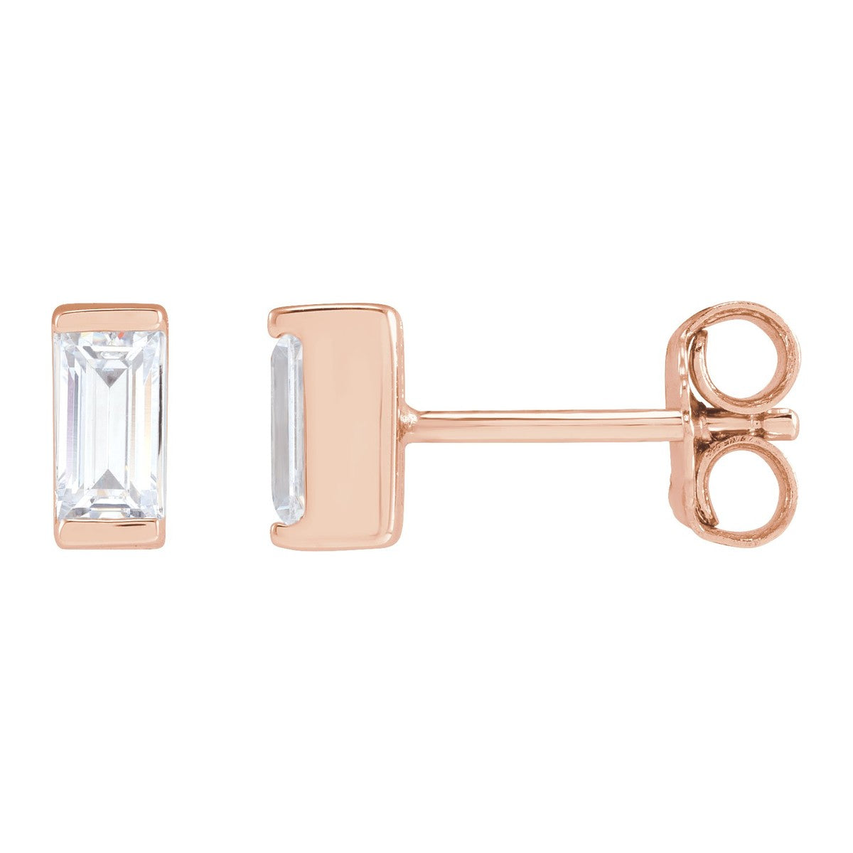 Baguette Bezel-Set Stud Earrings