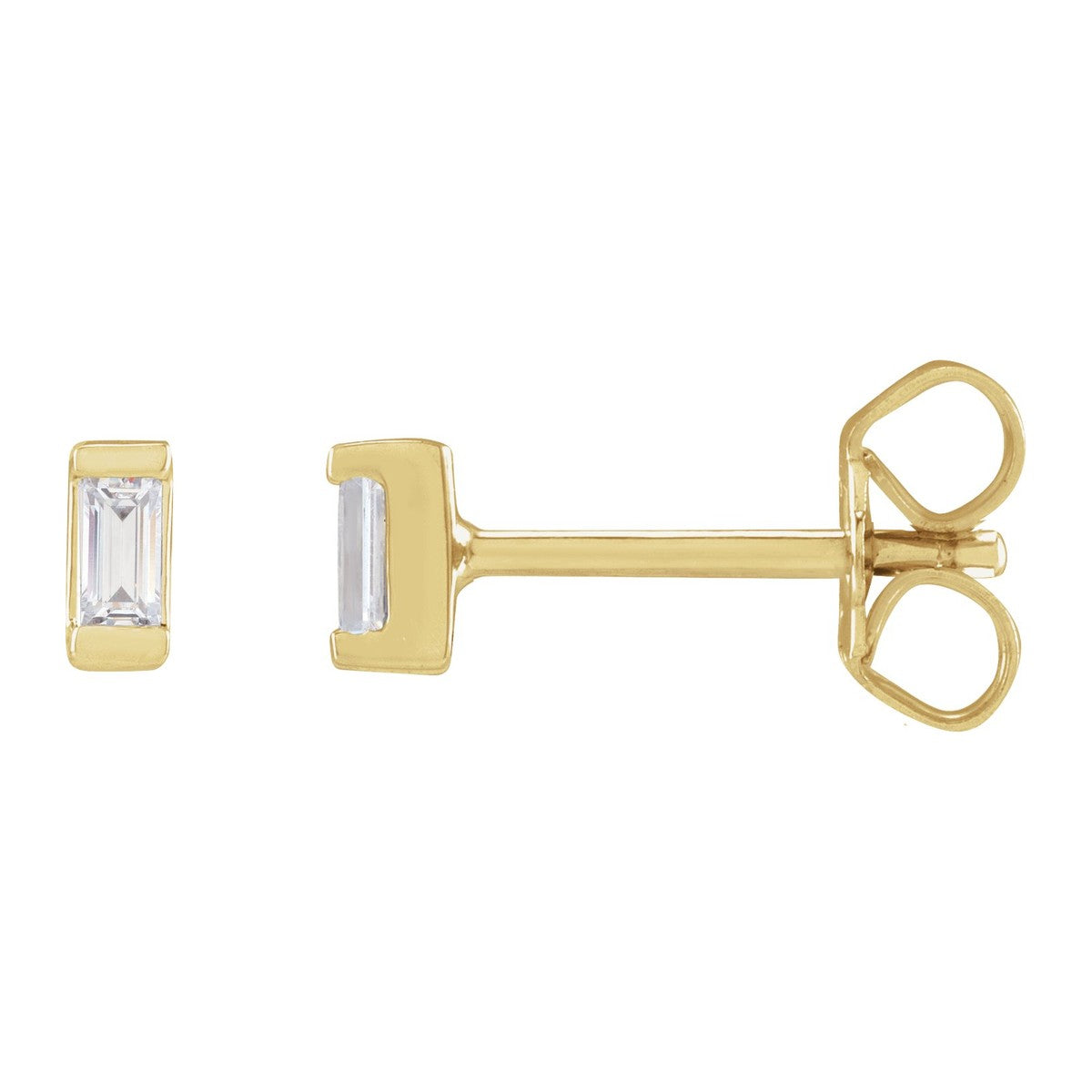 Baguette Bezel-Set Stud Earrings
