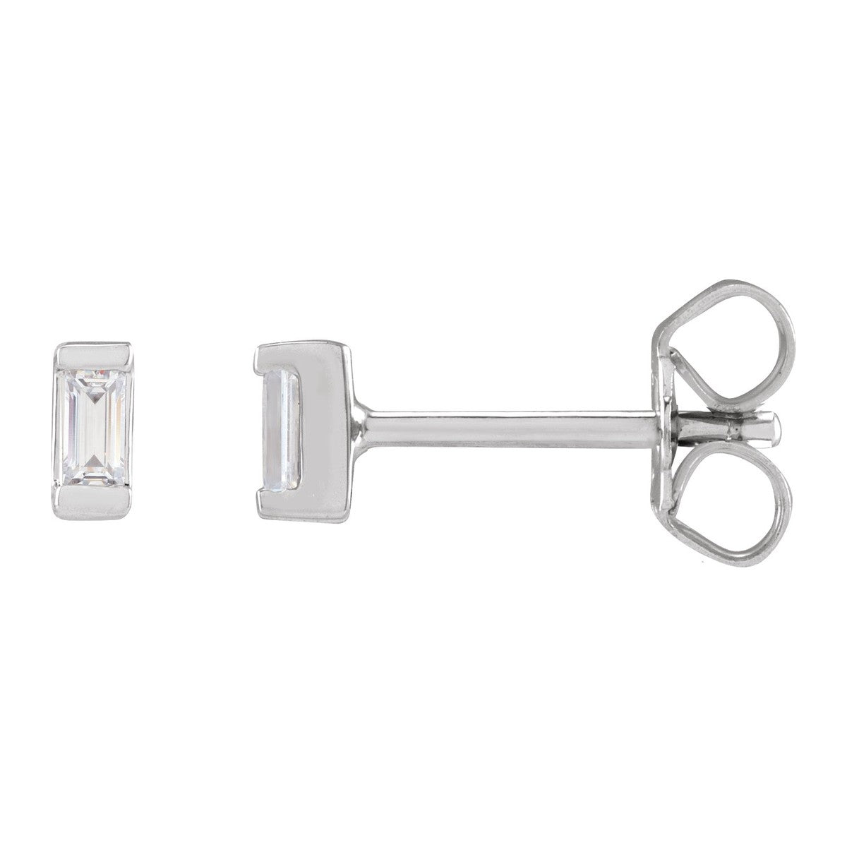 Baguette Bezel-Set Stud Earrings