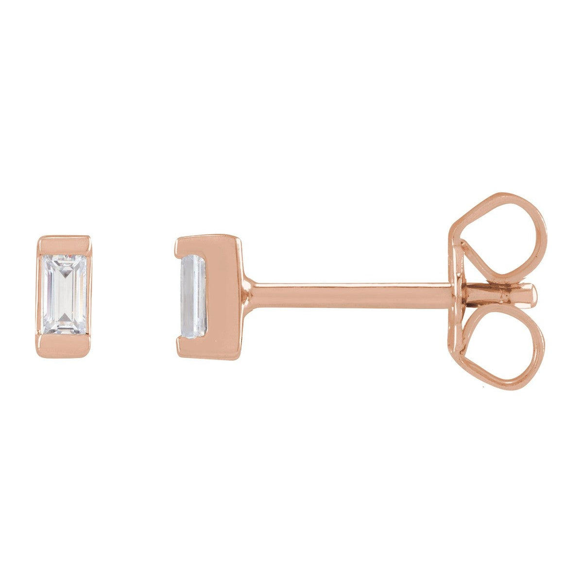 Baguette Bezel-Set Stud Earrings