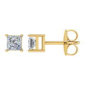 Square 4-Prong Diamond Stud Earrings