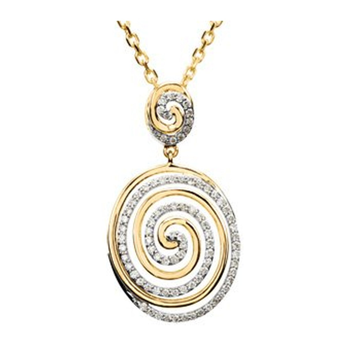 Diamond Spiral Circle Necklace