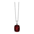 Garnet Solitaire Scroll Necklace