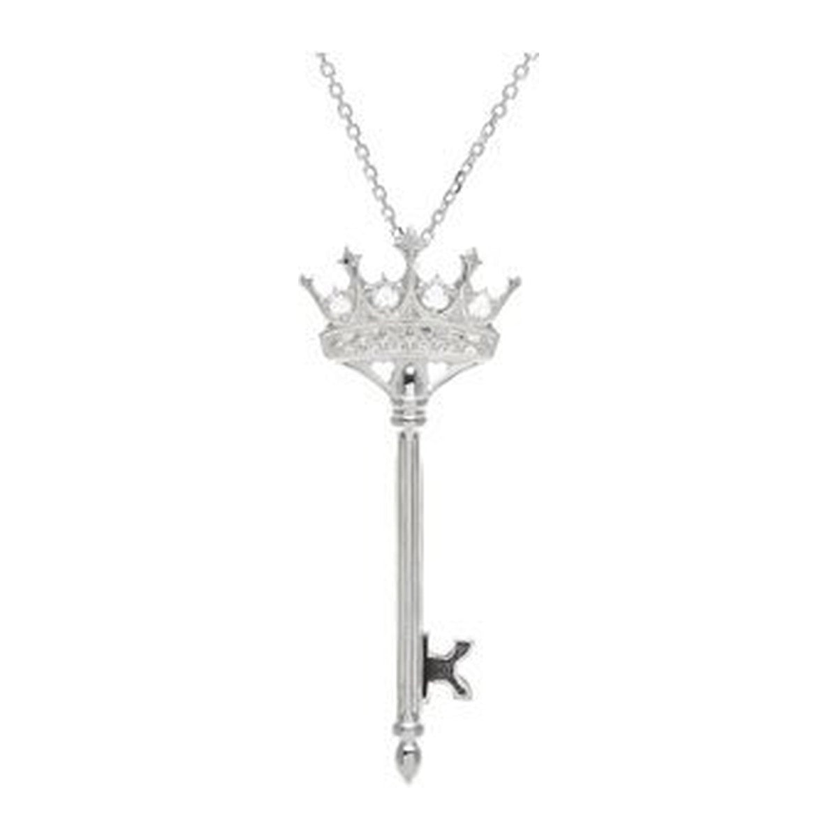 Diamond Crown Key Necklace