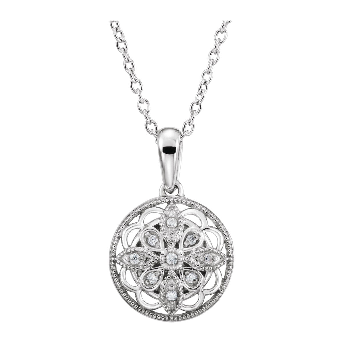 Diamond Filigree Medallion Necklace