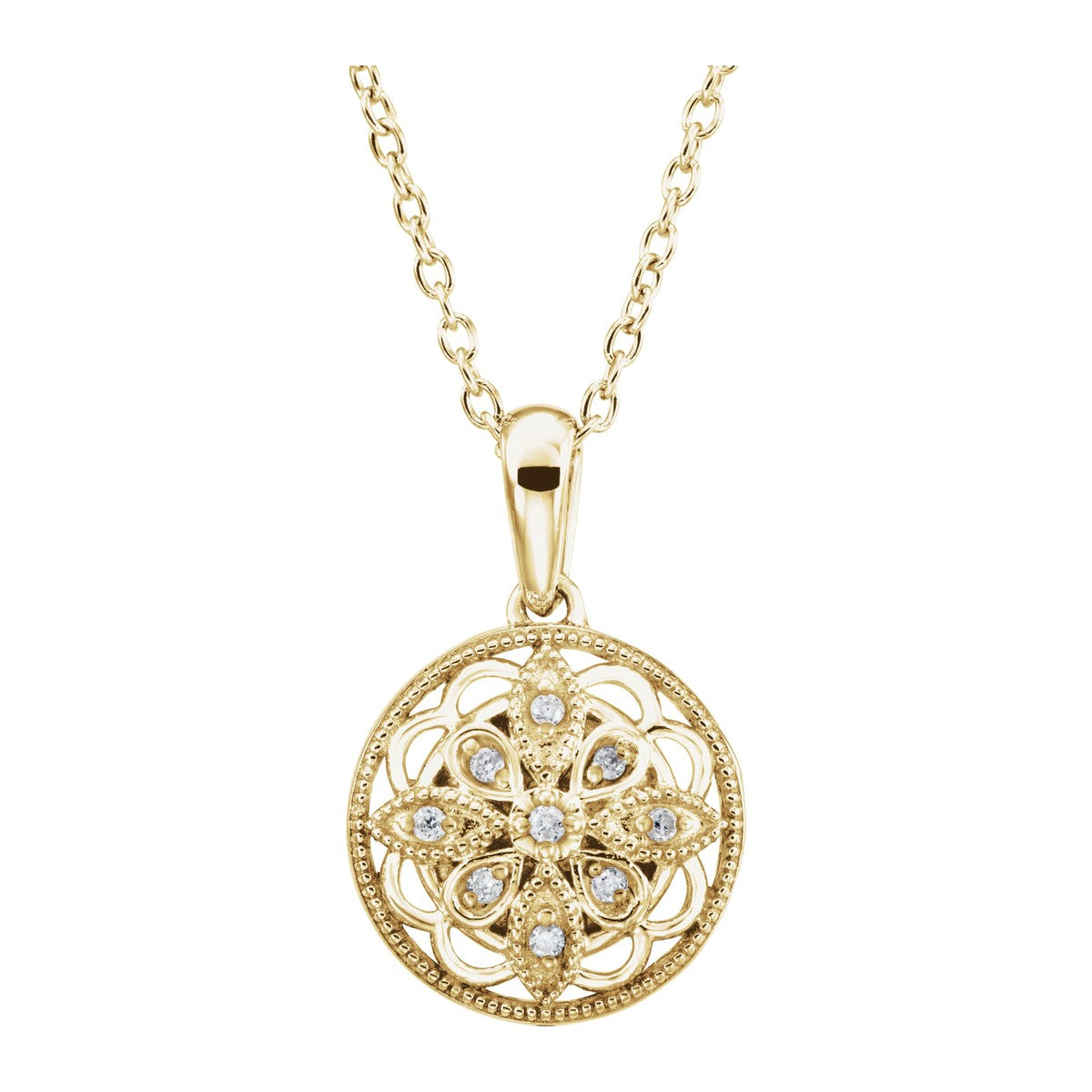 Diamond Filigree Medallion Necklace