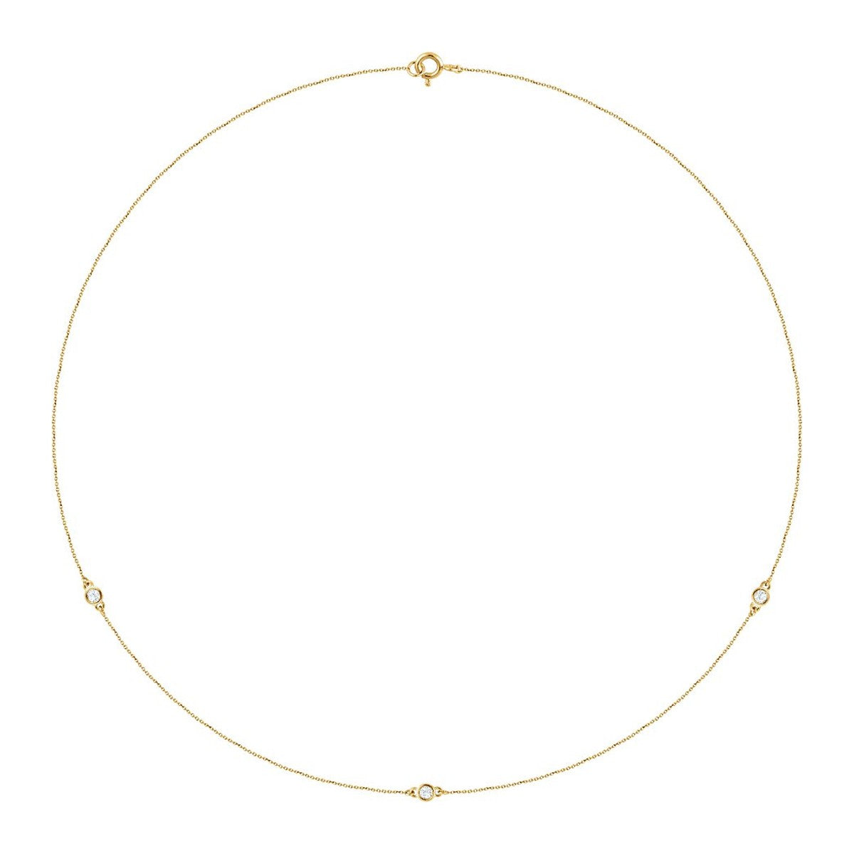 Bezel-Set Diamond Station Necklace