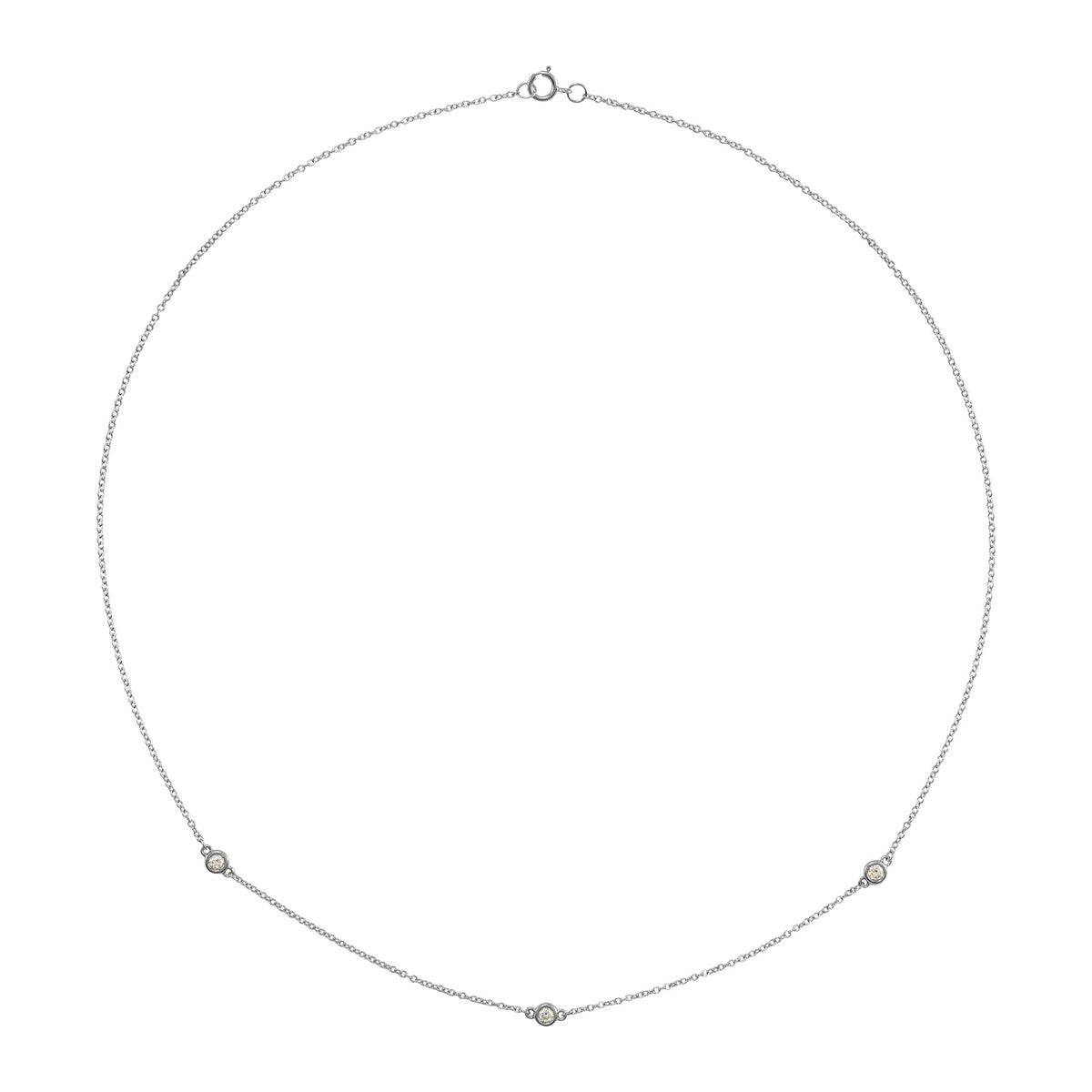 Bezel-Set Diamond Station Necklace