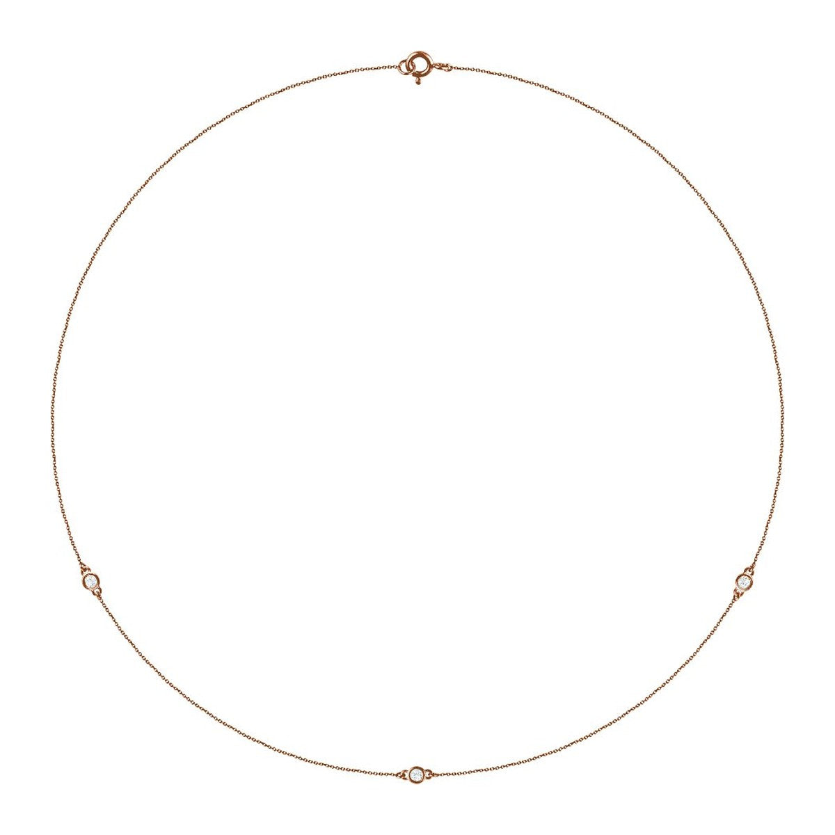 Bezel-Set Diamond Station Necklace