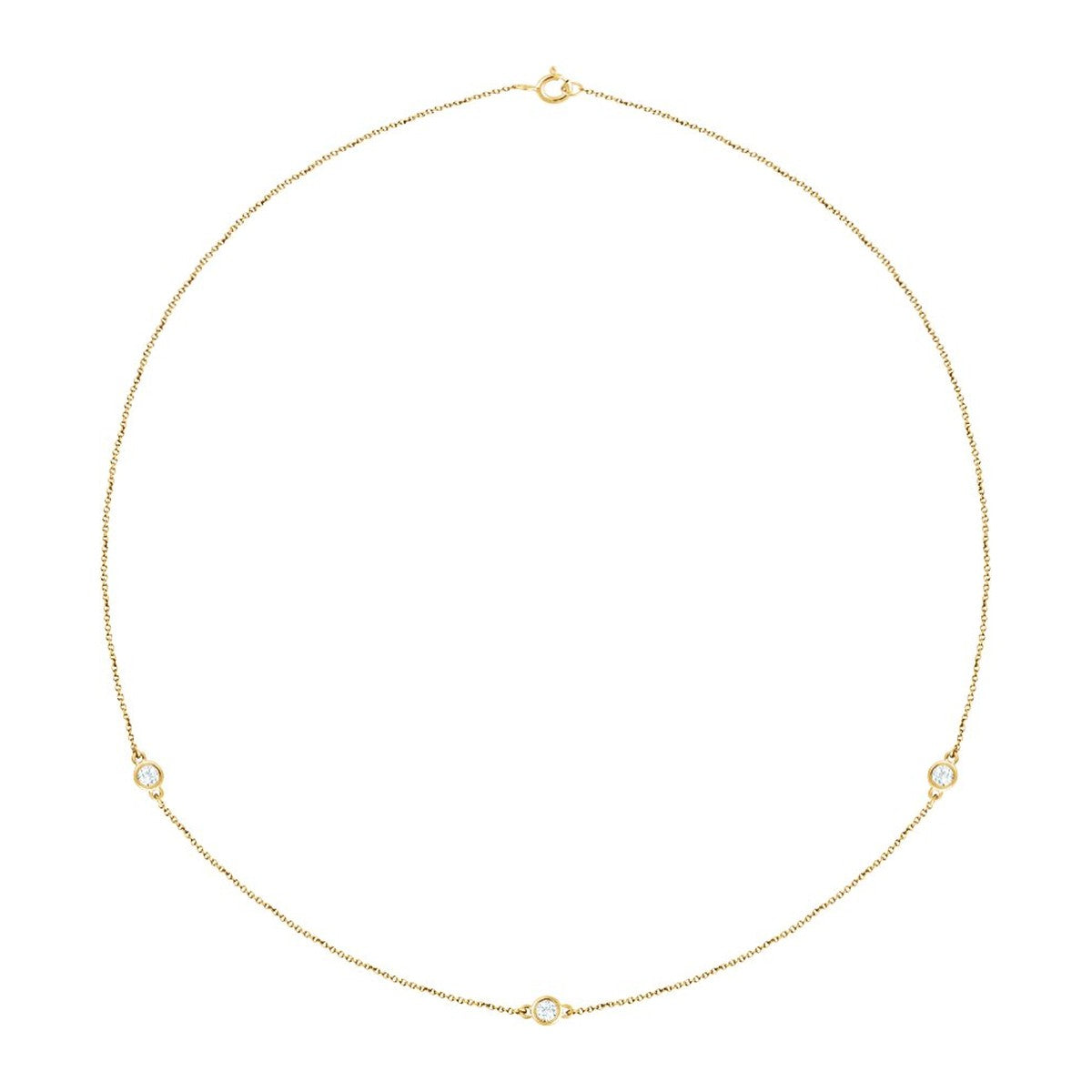 Bezel-Set Diamond Station Necklace