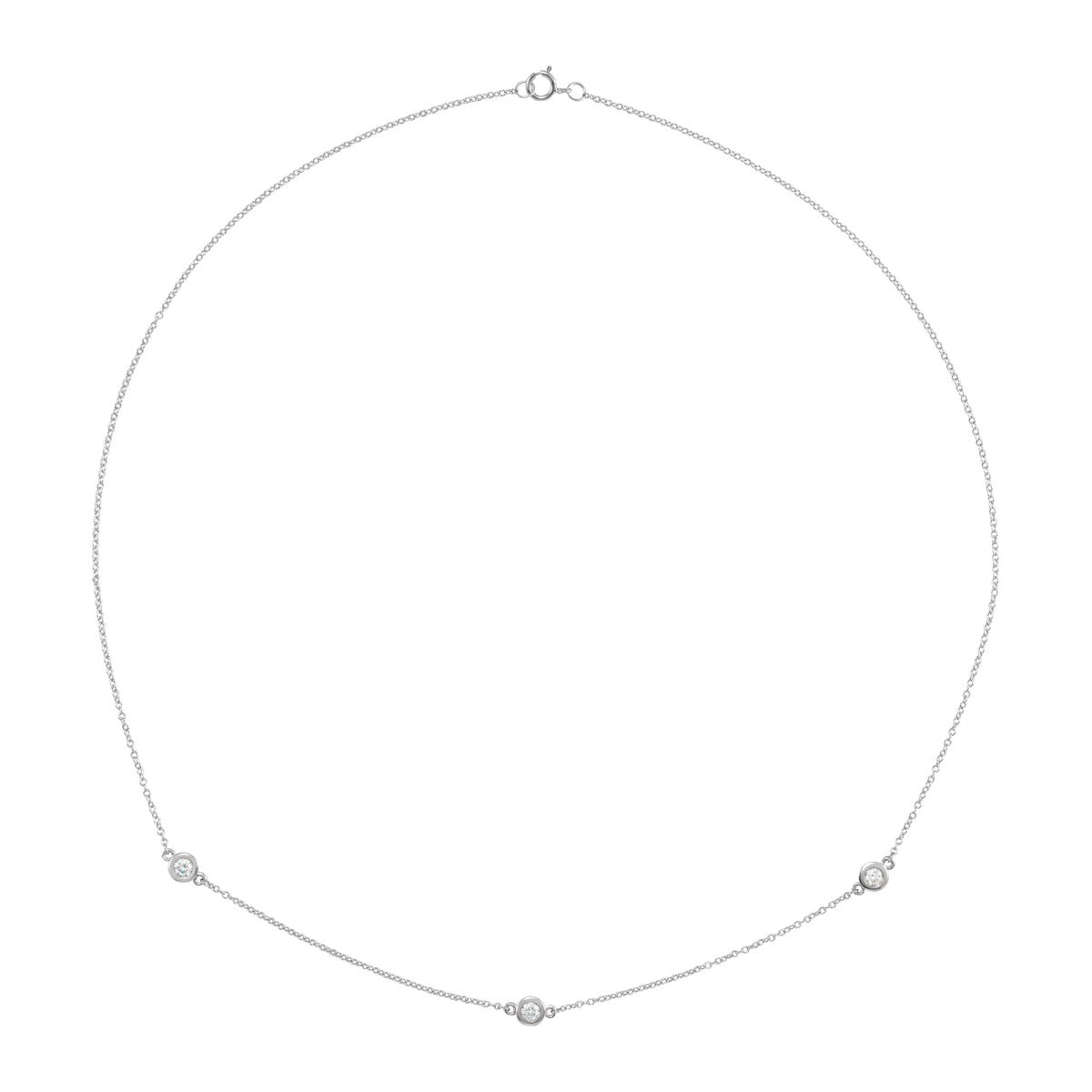 Bezel-Set Diamond Station Necklace