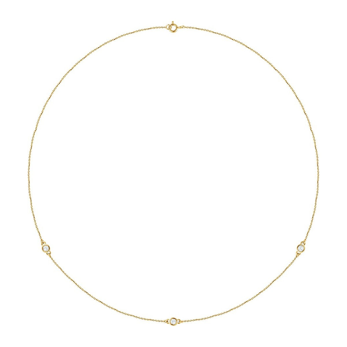 Bezel-Set Diamond Station Necklace