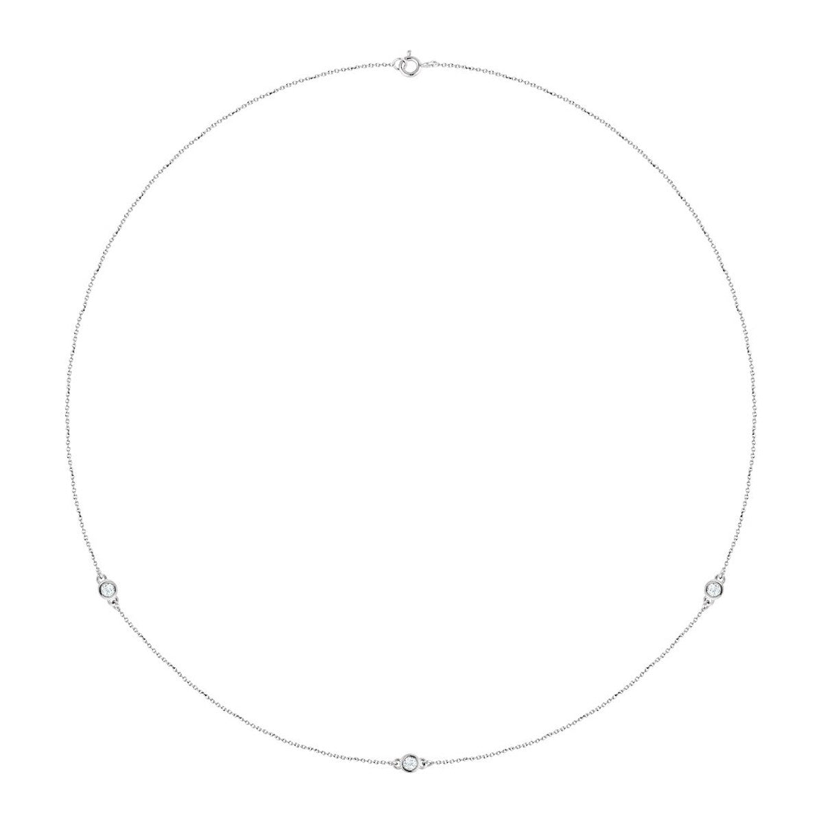 Bezel-Set Diamond Station Necklace