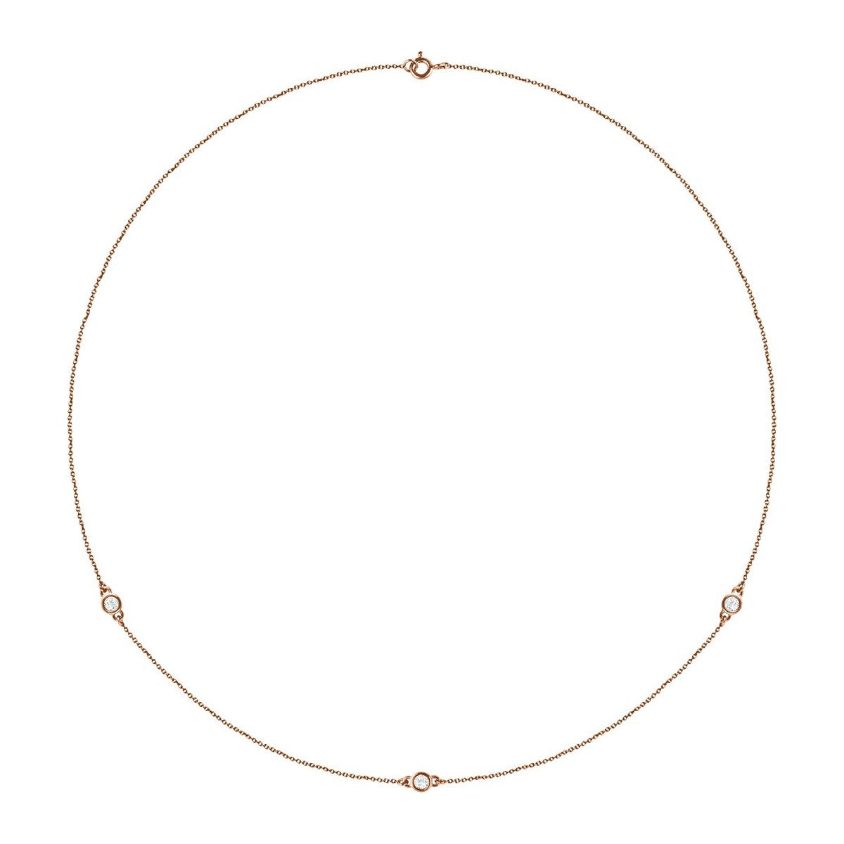 Bezel-Set Diamond Station Necklace