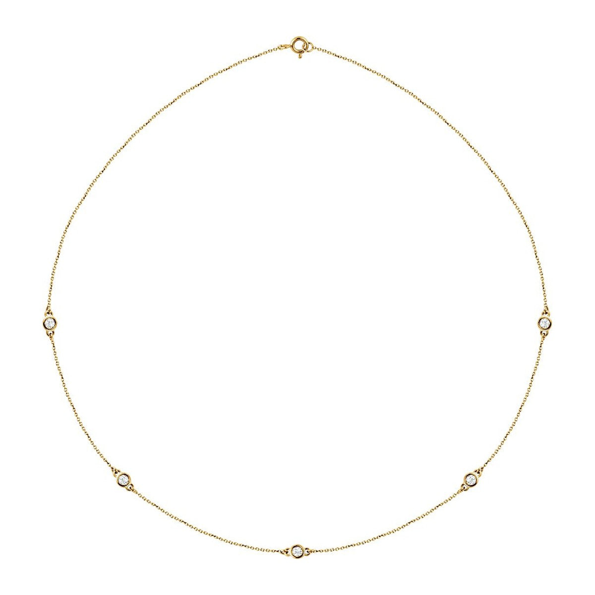 Bezel-Set Diamond Station Necklace