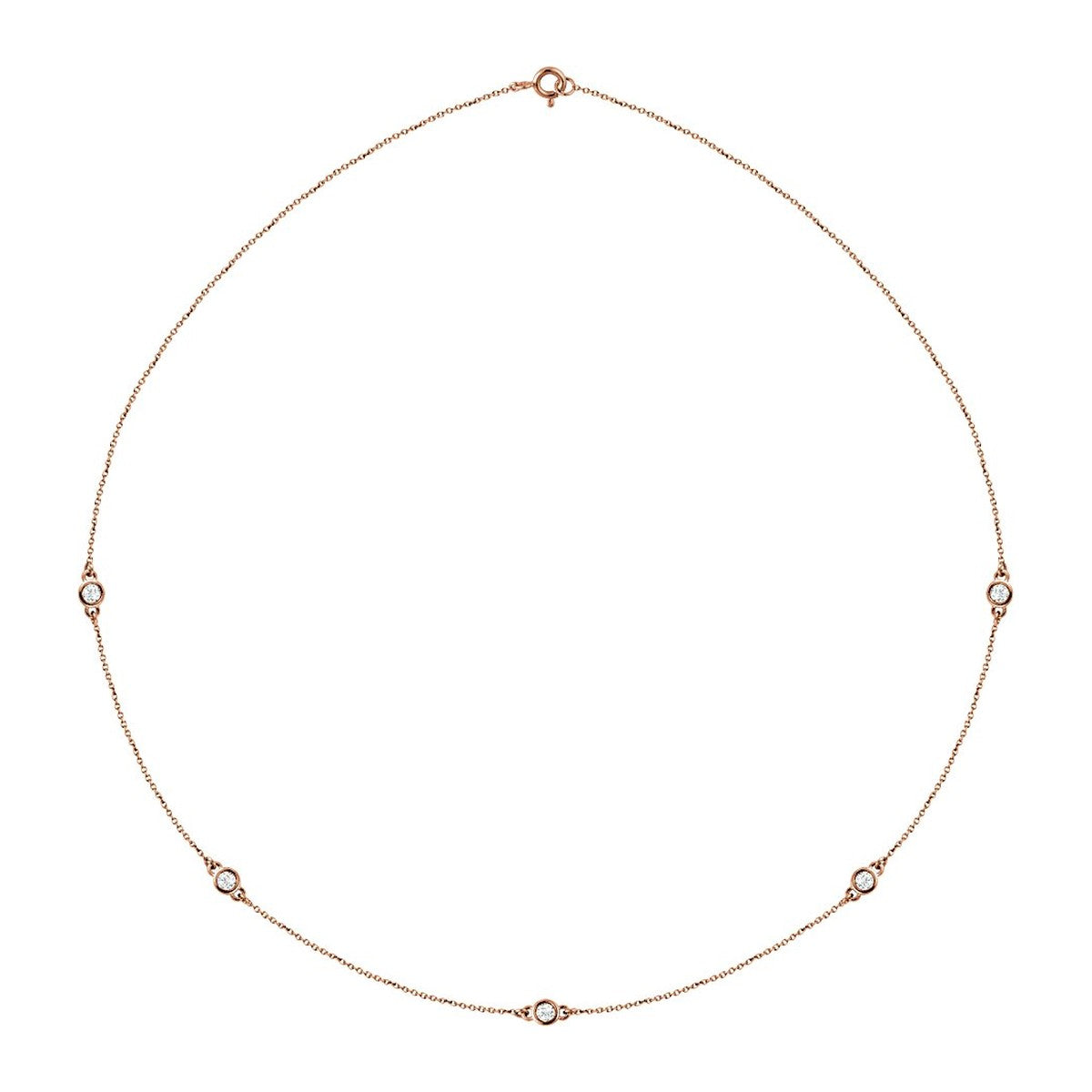 Bezel-Set Diamond Station Necklace