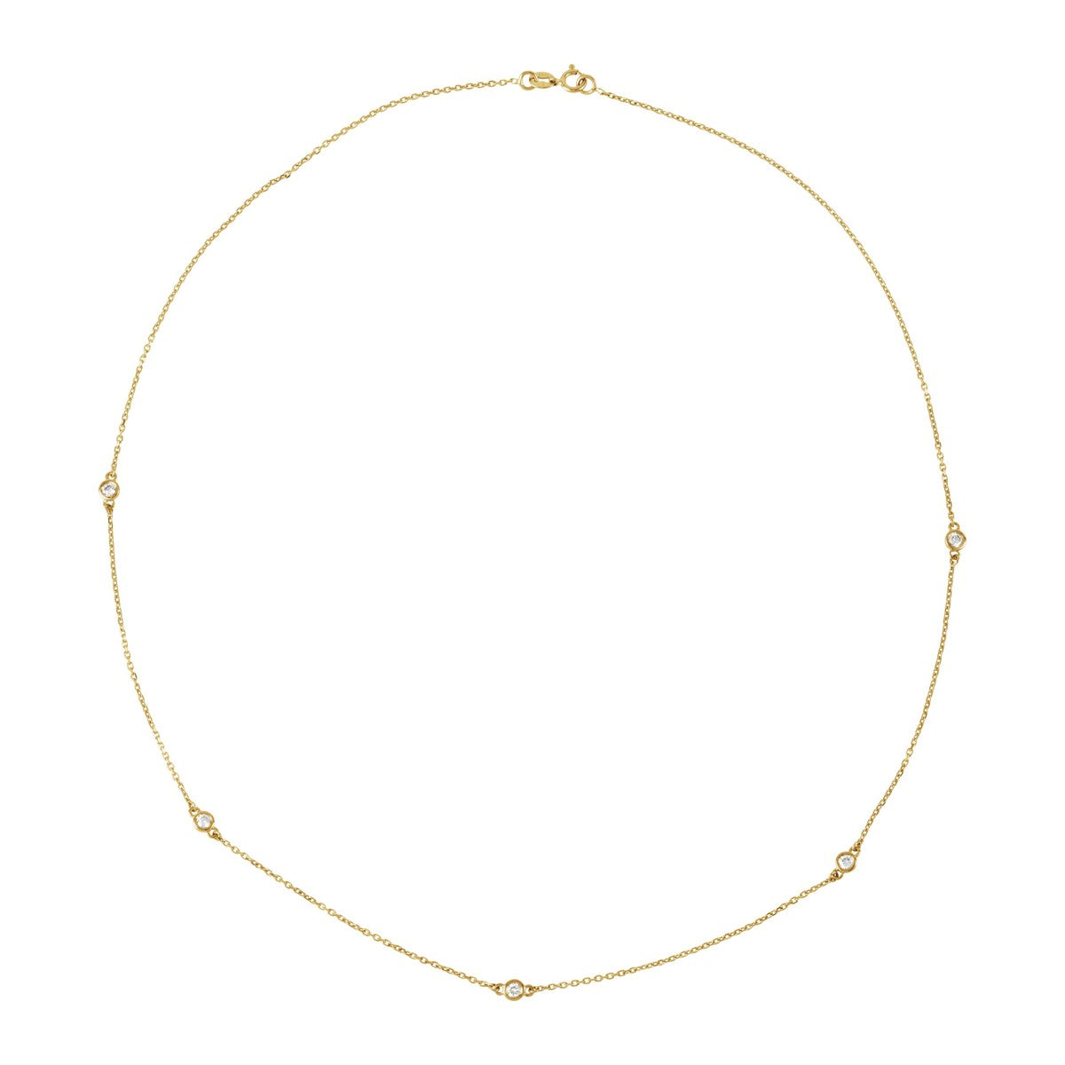 Bezel-Set Diamond Station Necklace