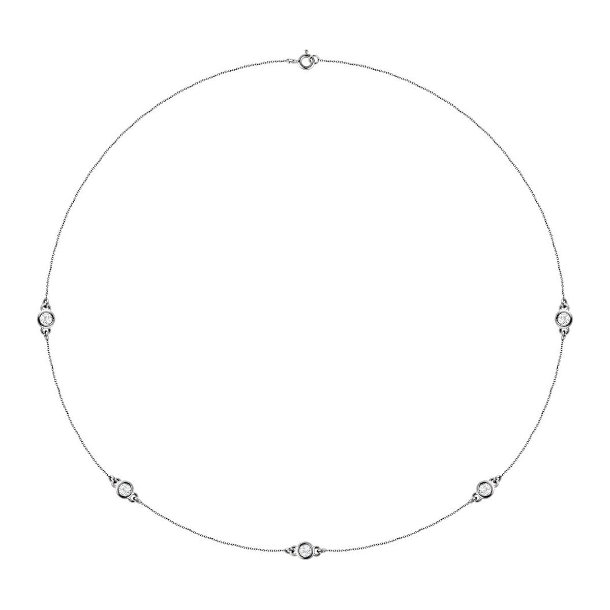 Bezel-Set Diamond Station Necklace