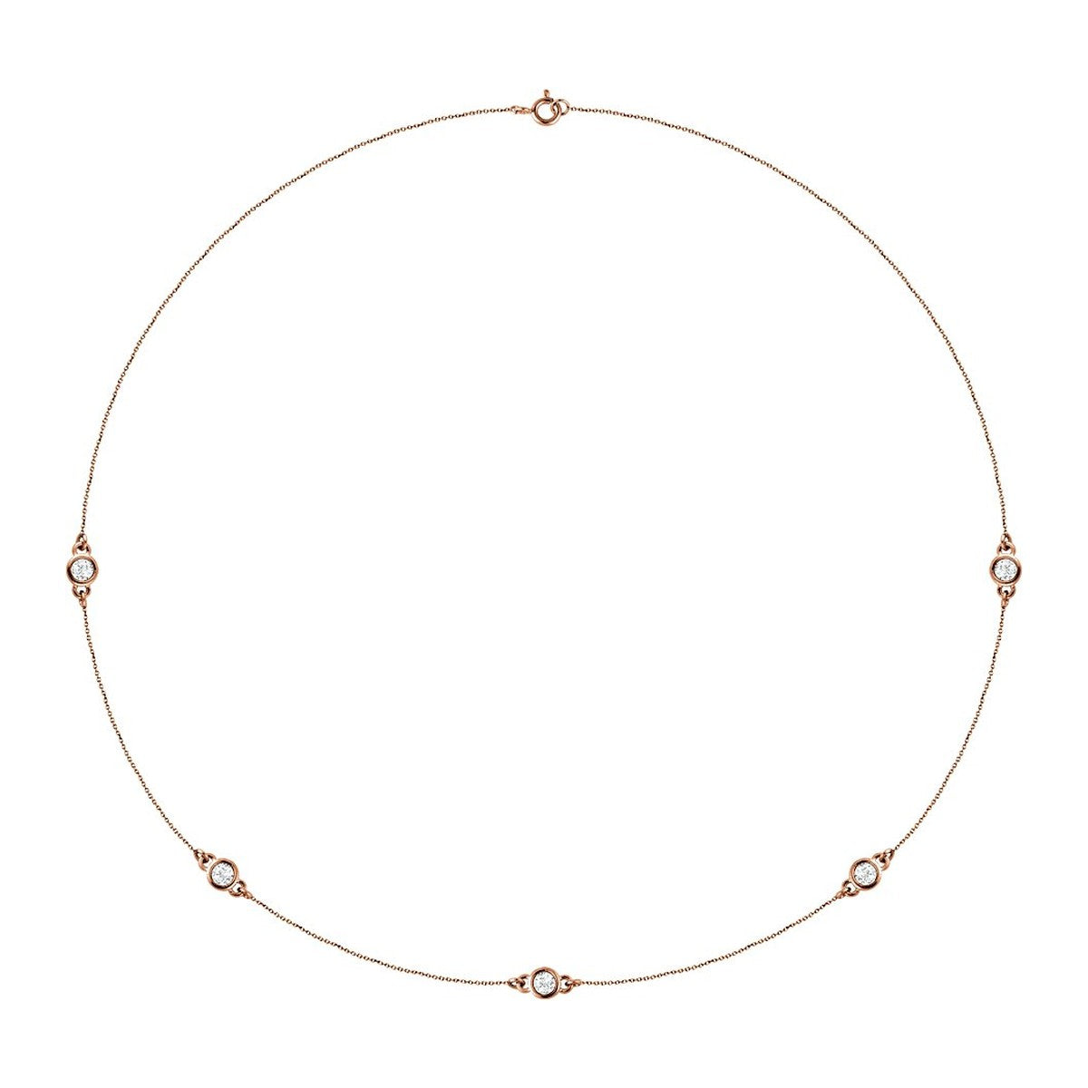 Bezel-Set Diamond Station Necklace