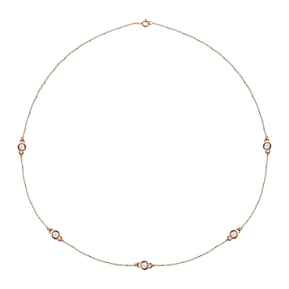 Bezel-Set Diamond Station Necklace