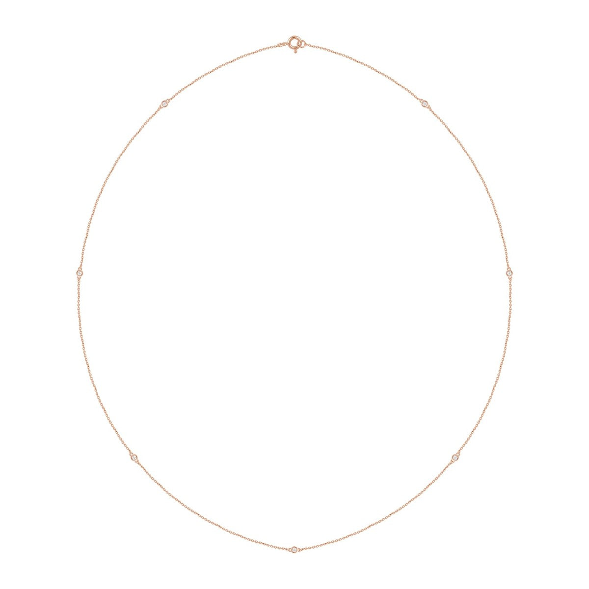Bezel-Set Diamond Station Necklace
