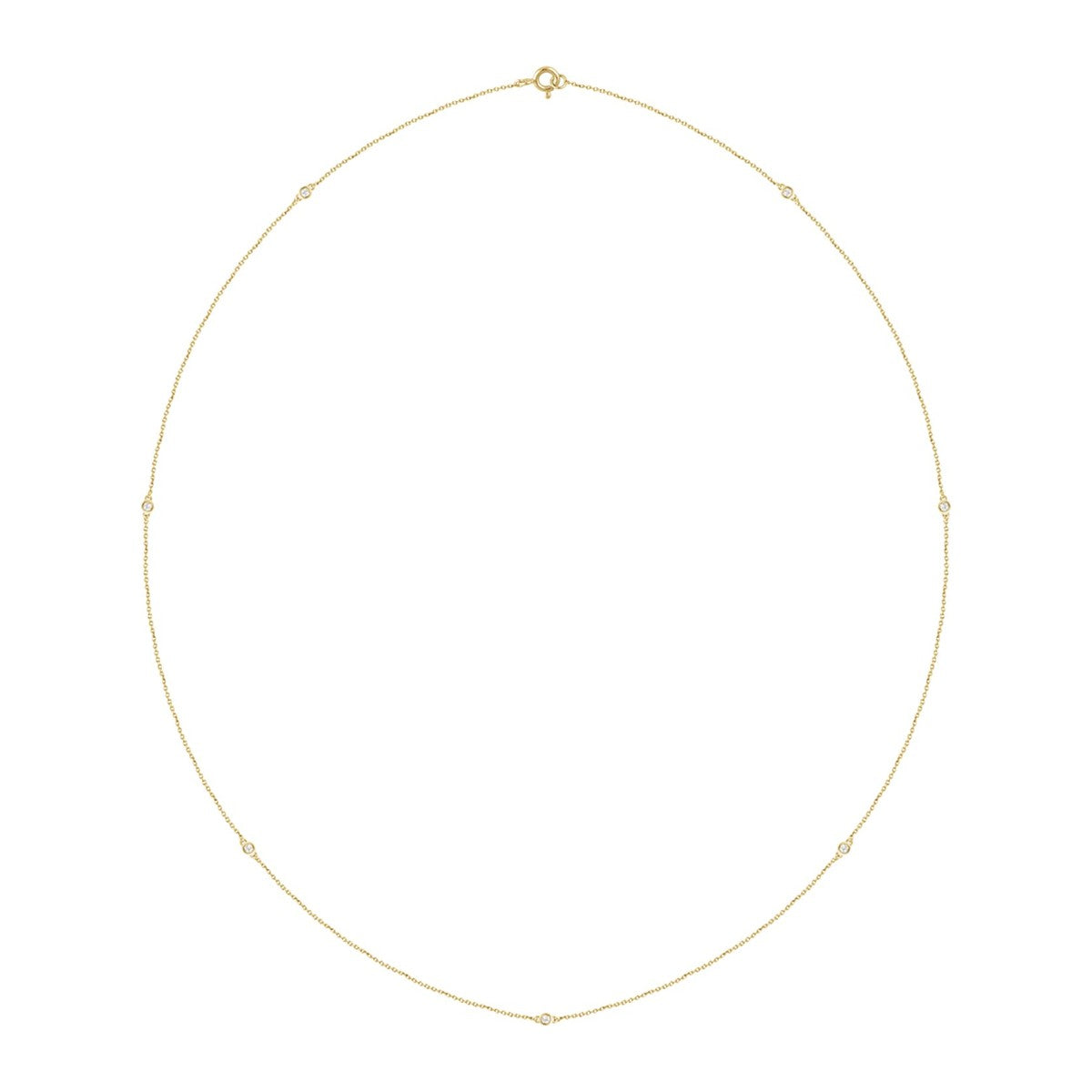 Bezel-Set Diamond Station Necklace