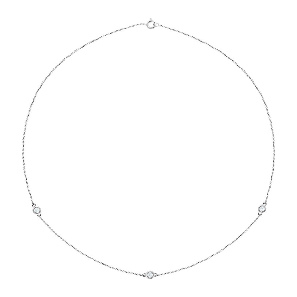 Bezel-Set Diamond Station Necklace