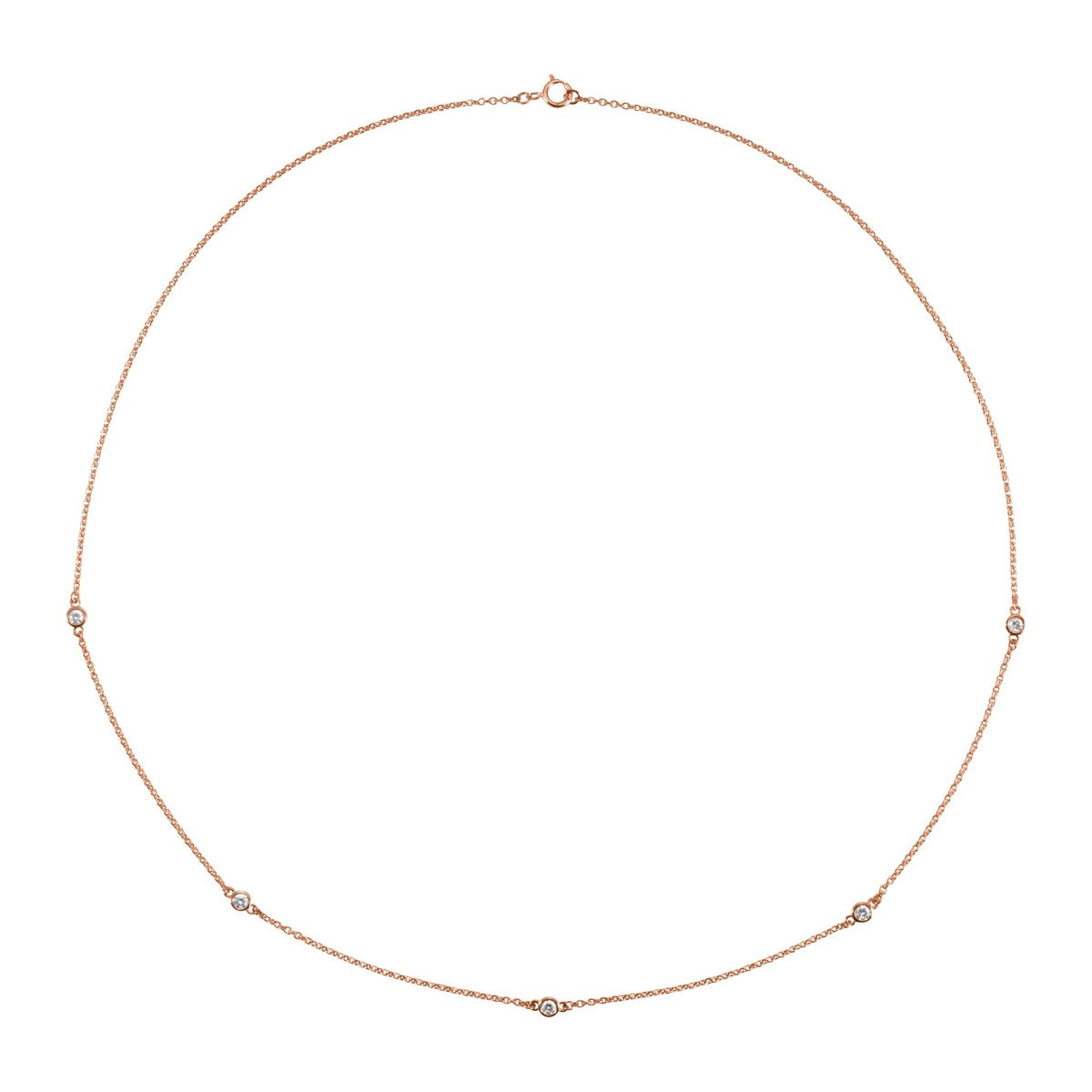 Bezel-Set Diamond Station Necklace