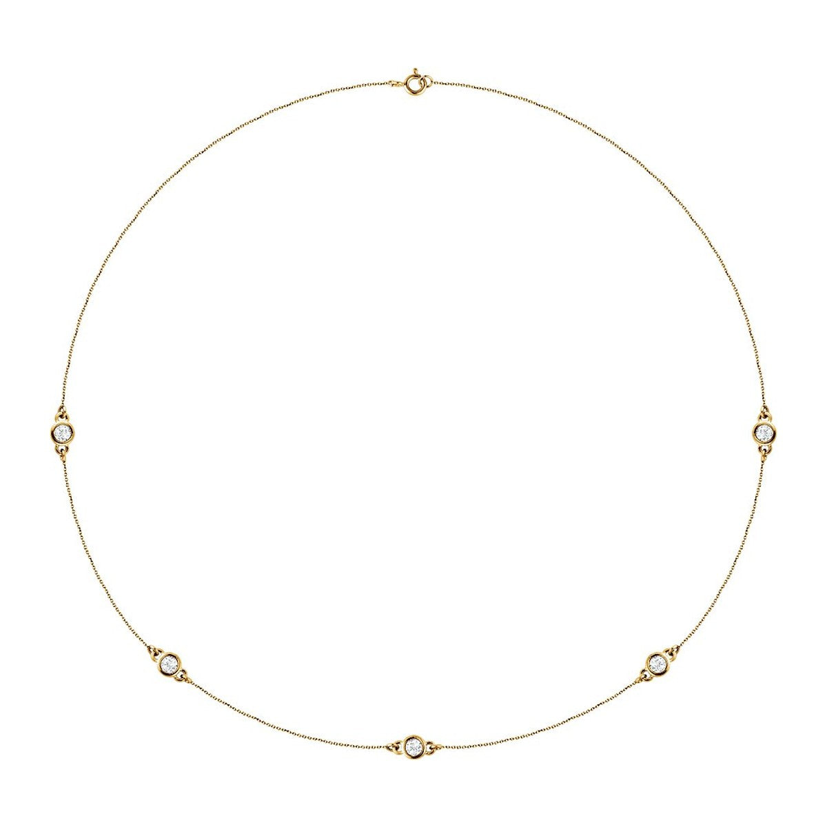 Bezel-Set Diamond Station Necklace