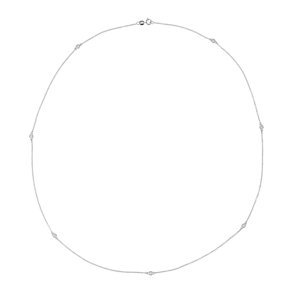 Bezel-Set Diamond Station Necklace