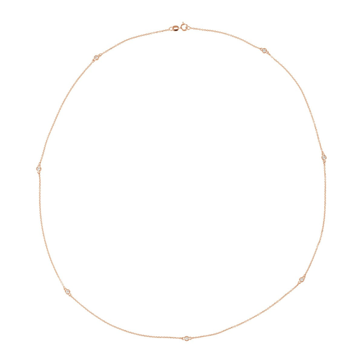 Bezel-Set Diamond Station Necklace