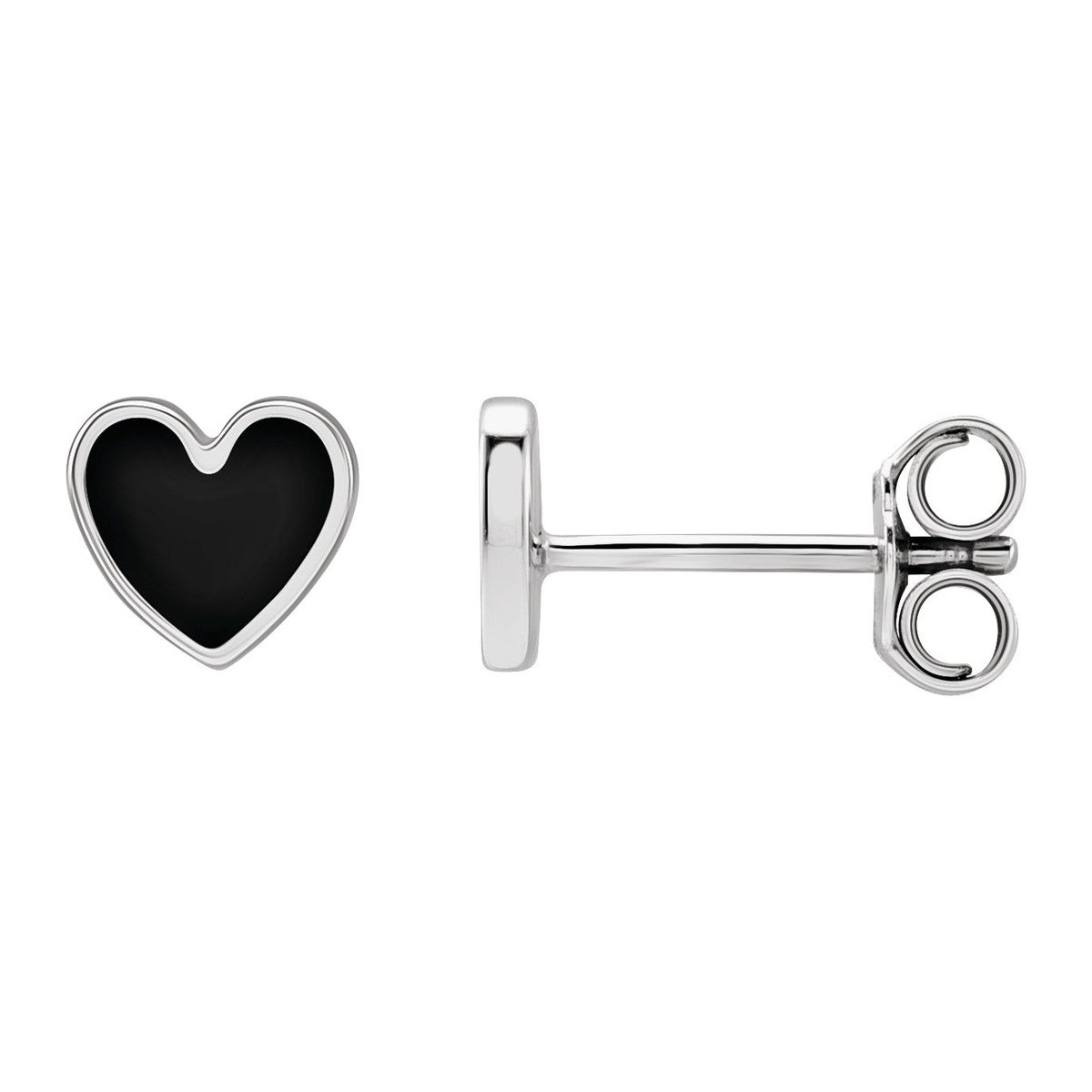 Enamel Heart Stud Earrings