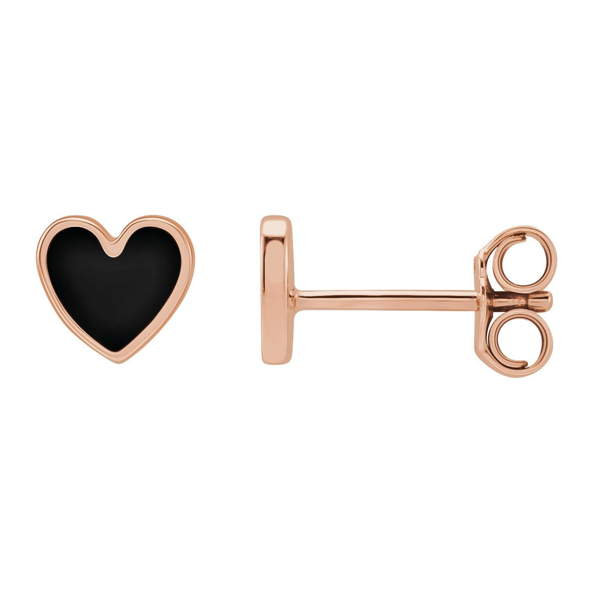 Enamel Heart Stud Earrings