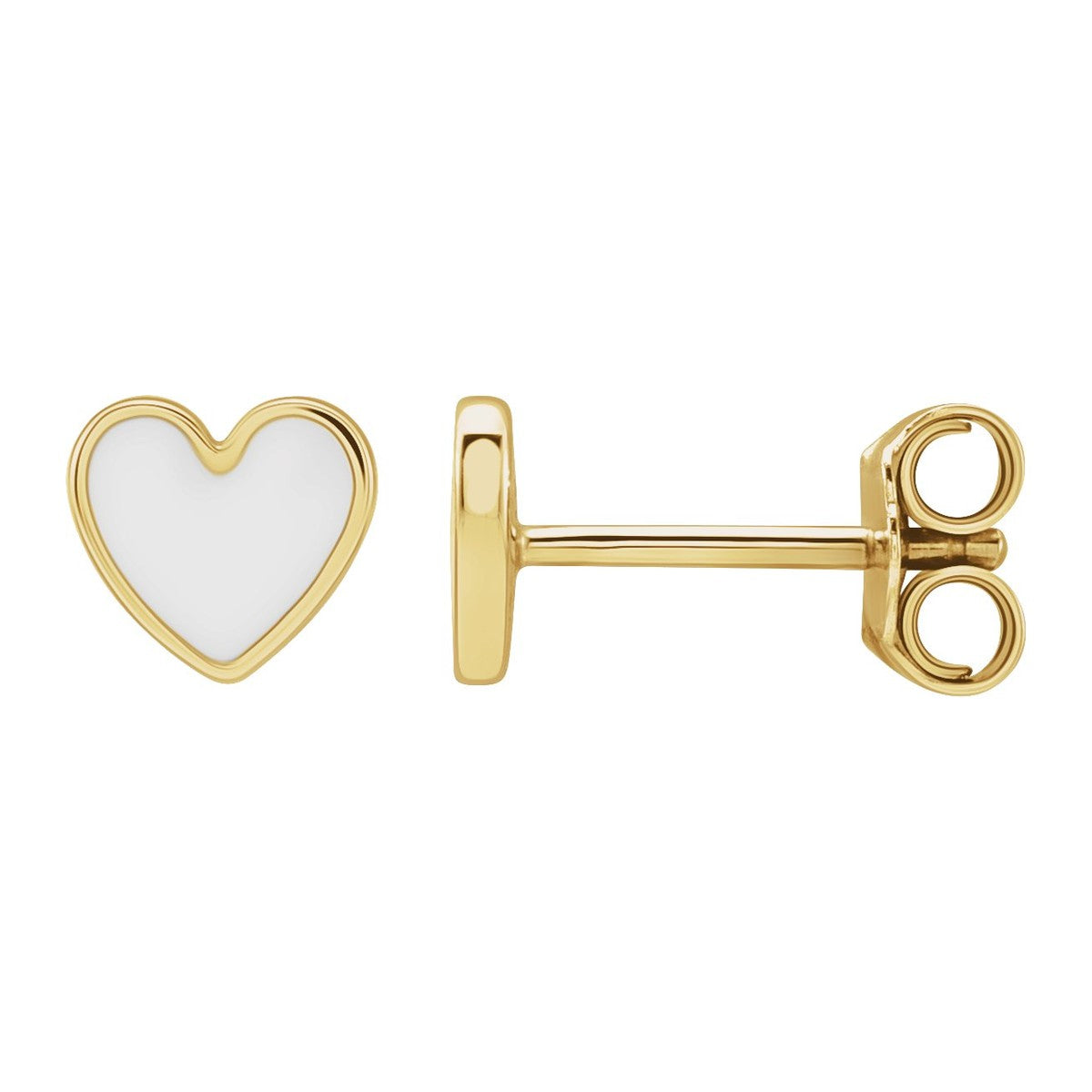 Enamel Heart Stud Earrings