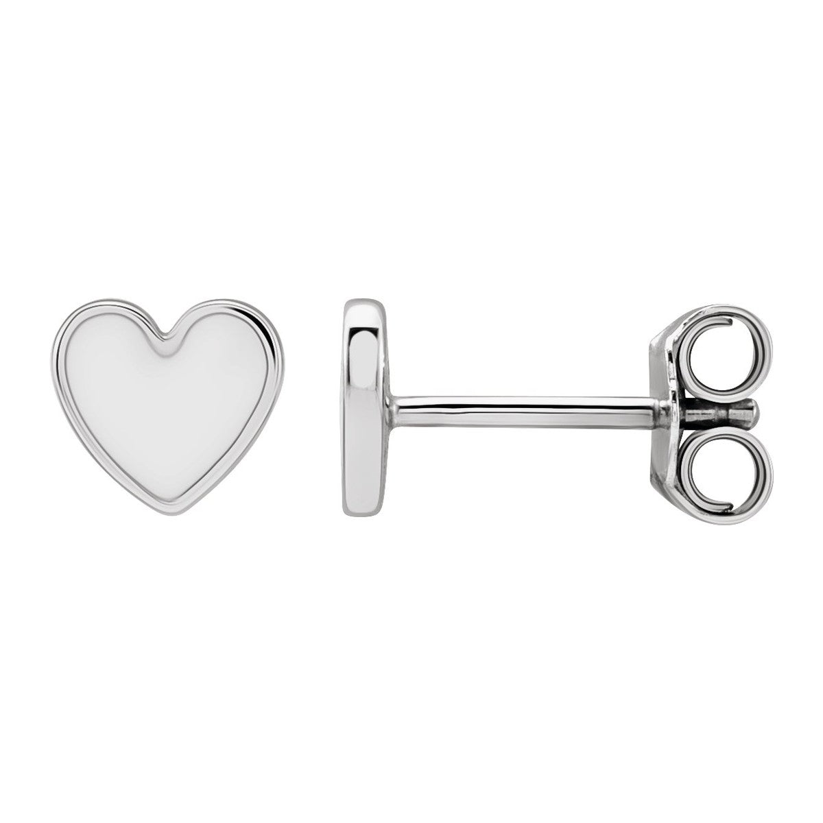 Enamel Heart Stud Earrings