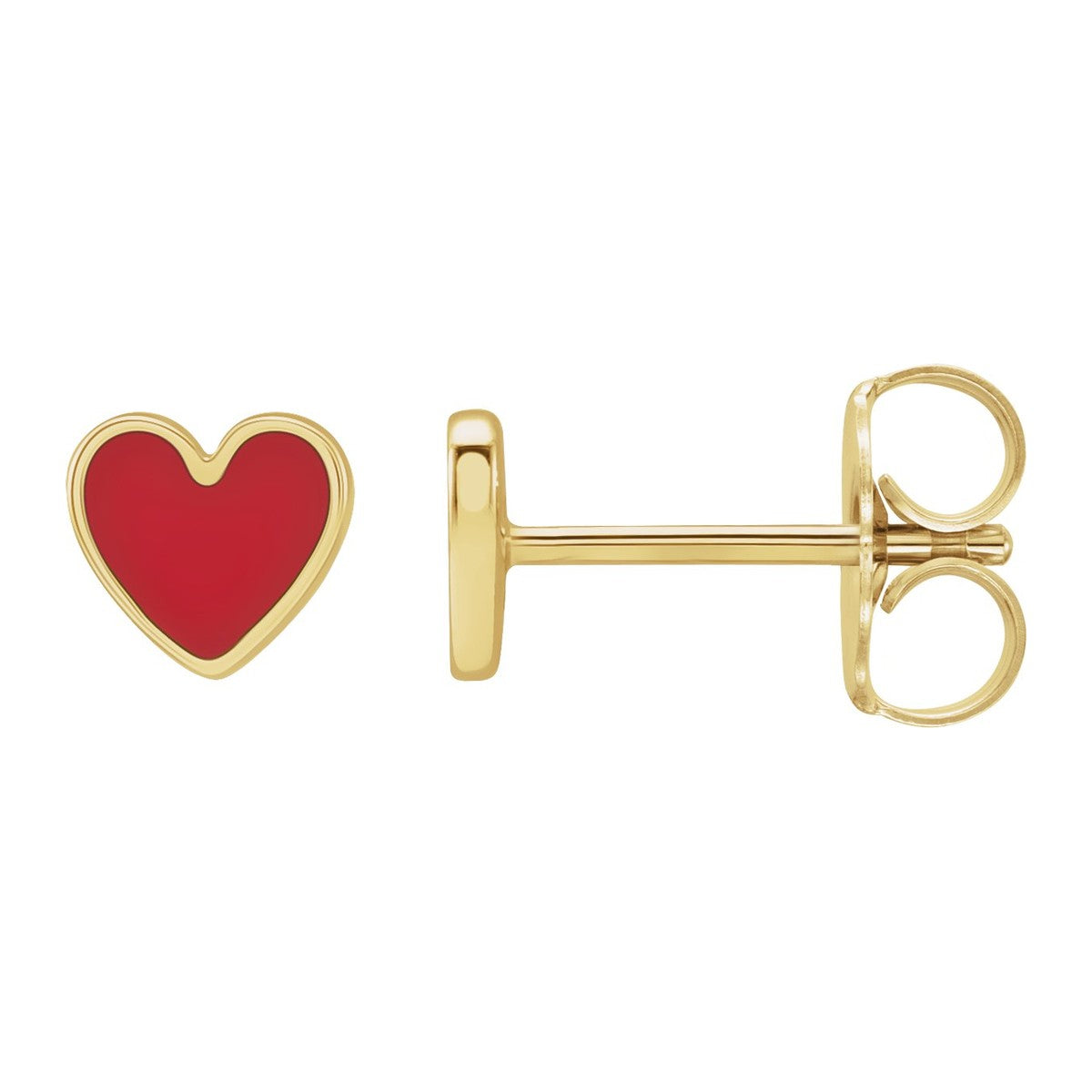 Enamel Heart Stud Earrings