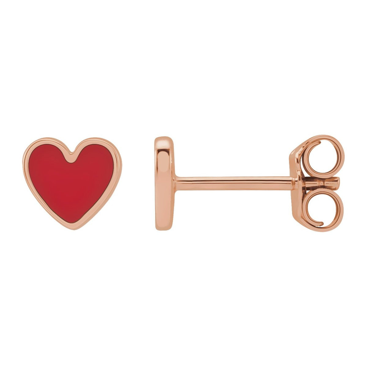 Enamel Heart Stud Earrings