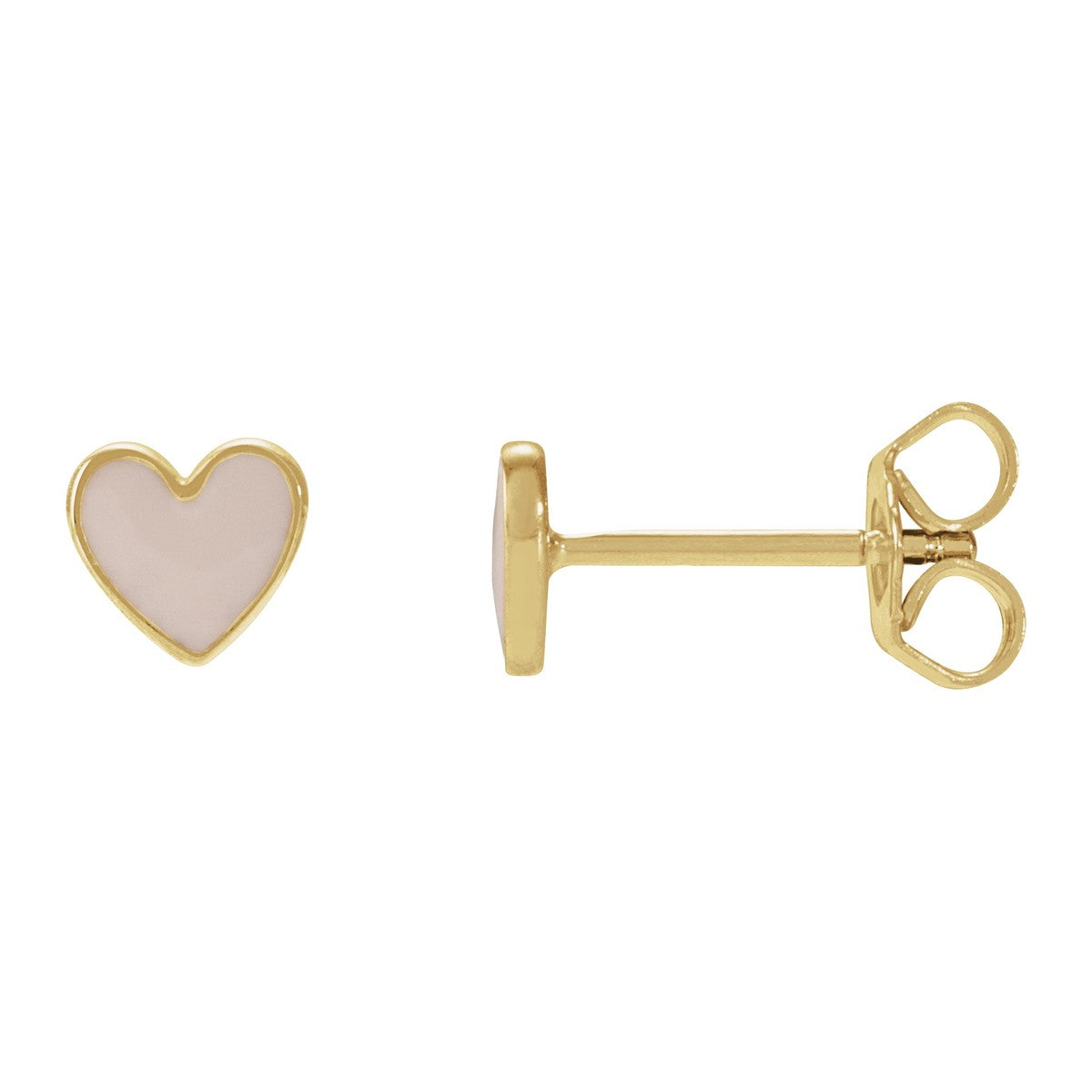 Enamel Heart Stud Earrings