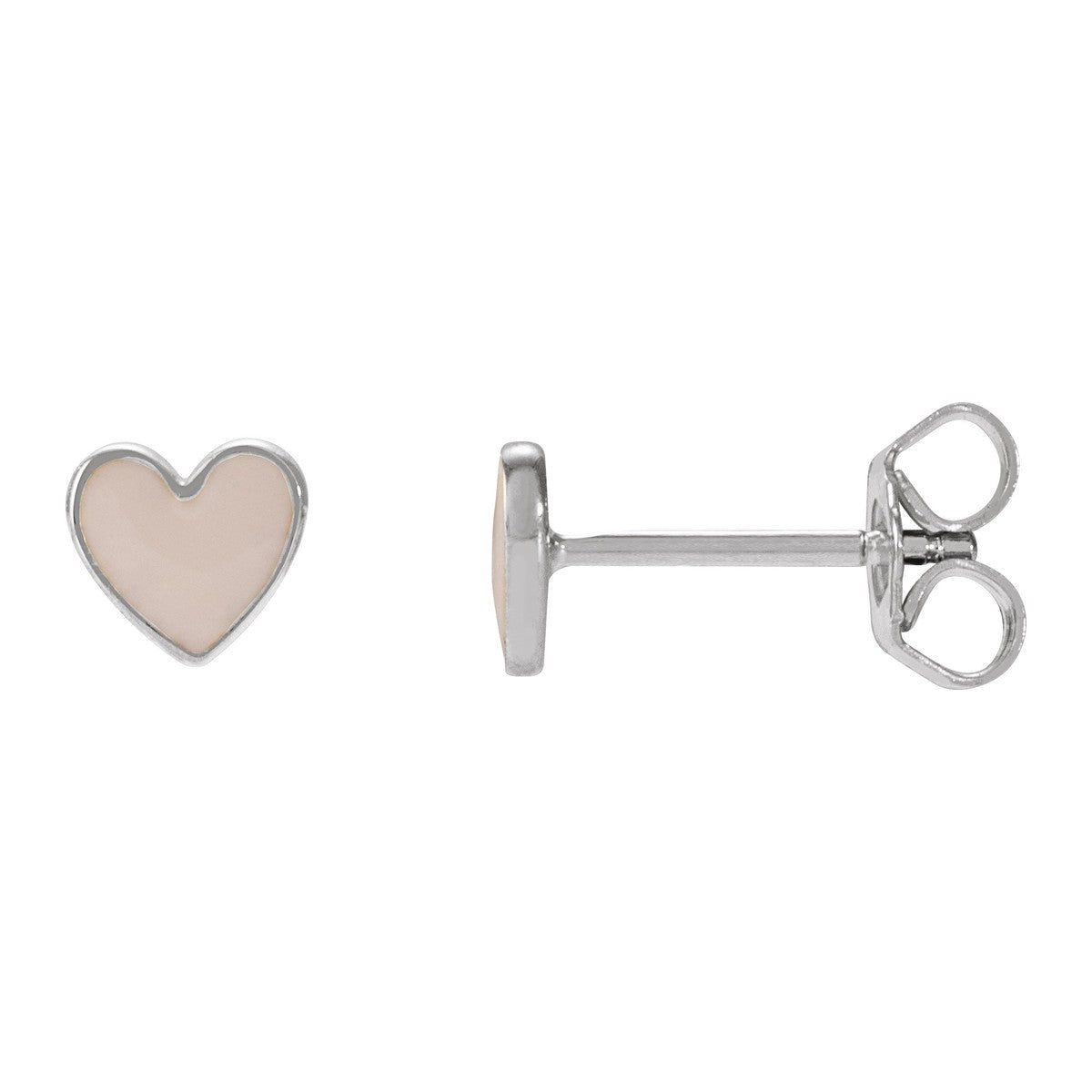 Enamel Heart Stud Earrings