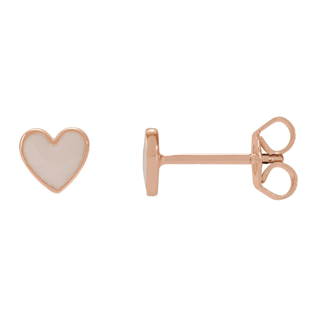 Enamel Heart Stud Earrings