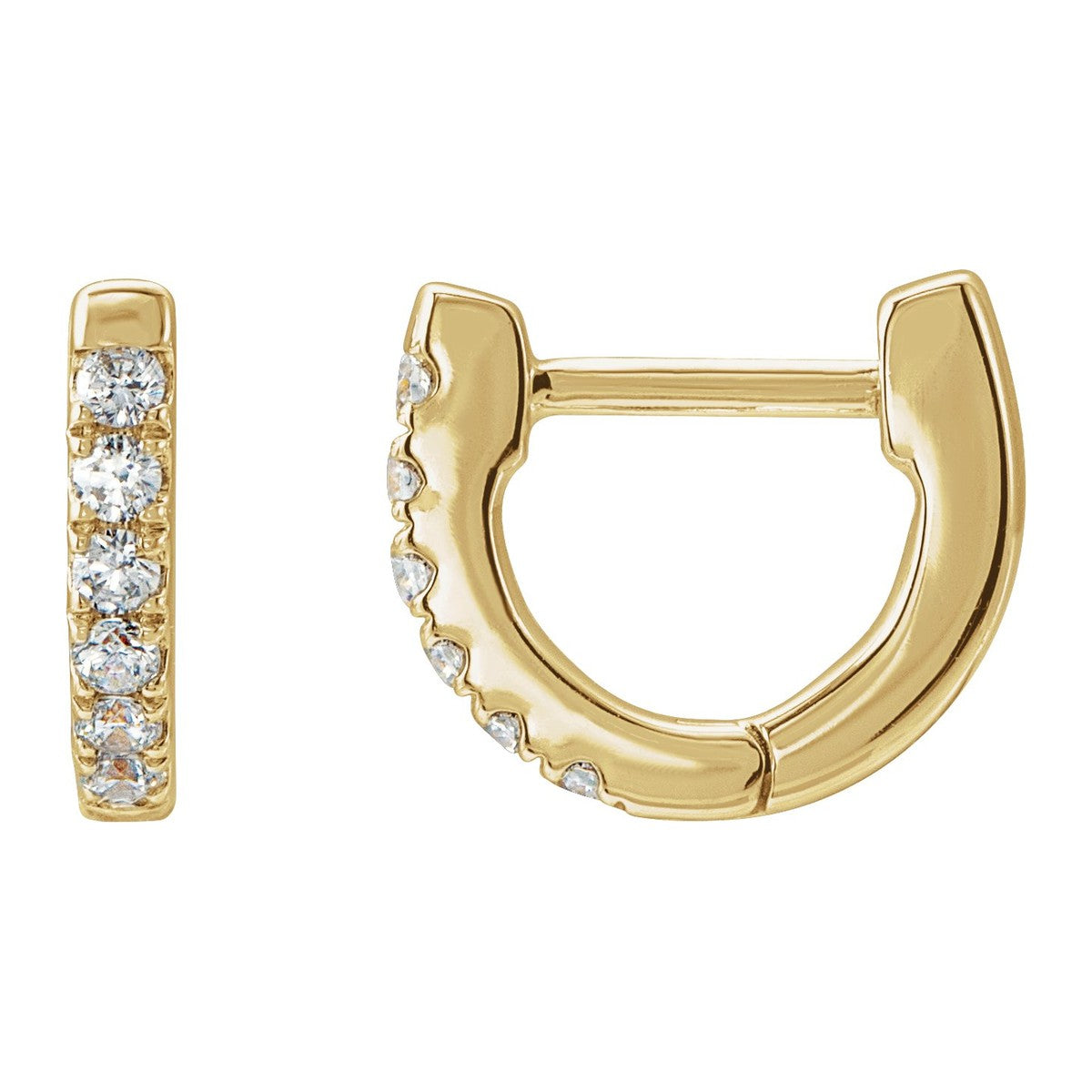 Diamond U-Hoop Earrings