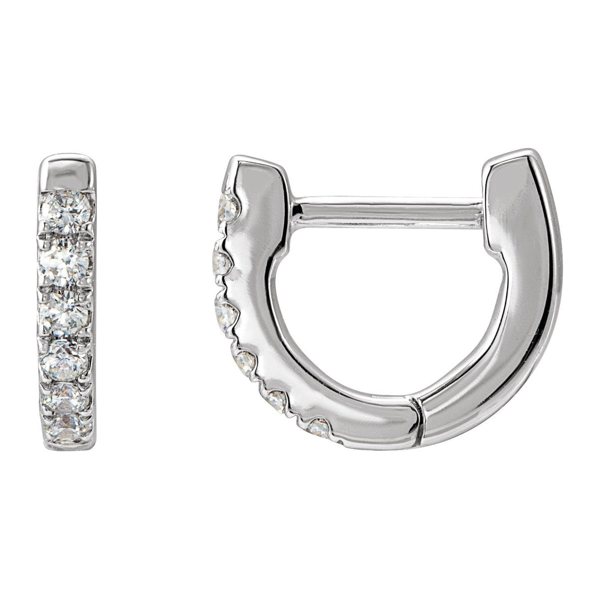 Diamond U-Hoop Earrings