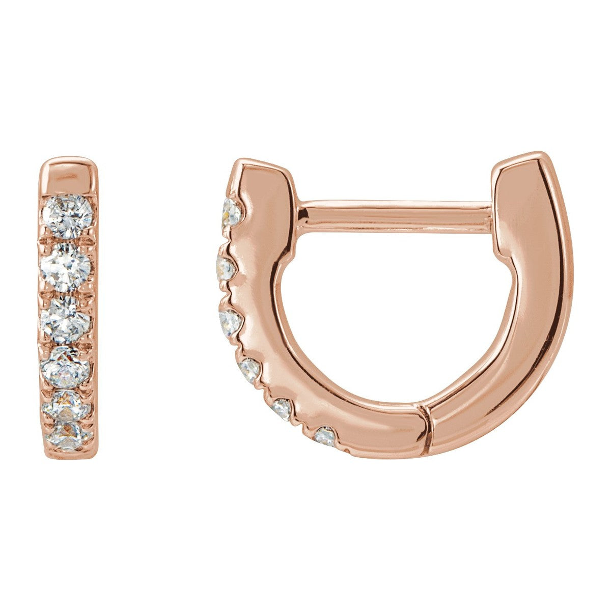 Diamond U-Hoop Earrings
