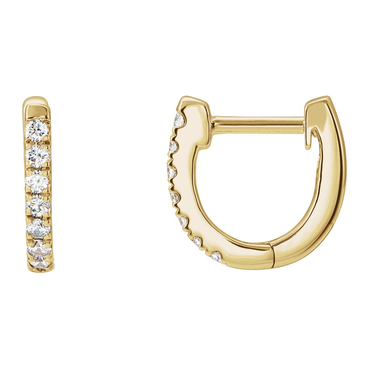 Diamond U-Hoop Earrings