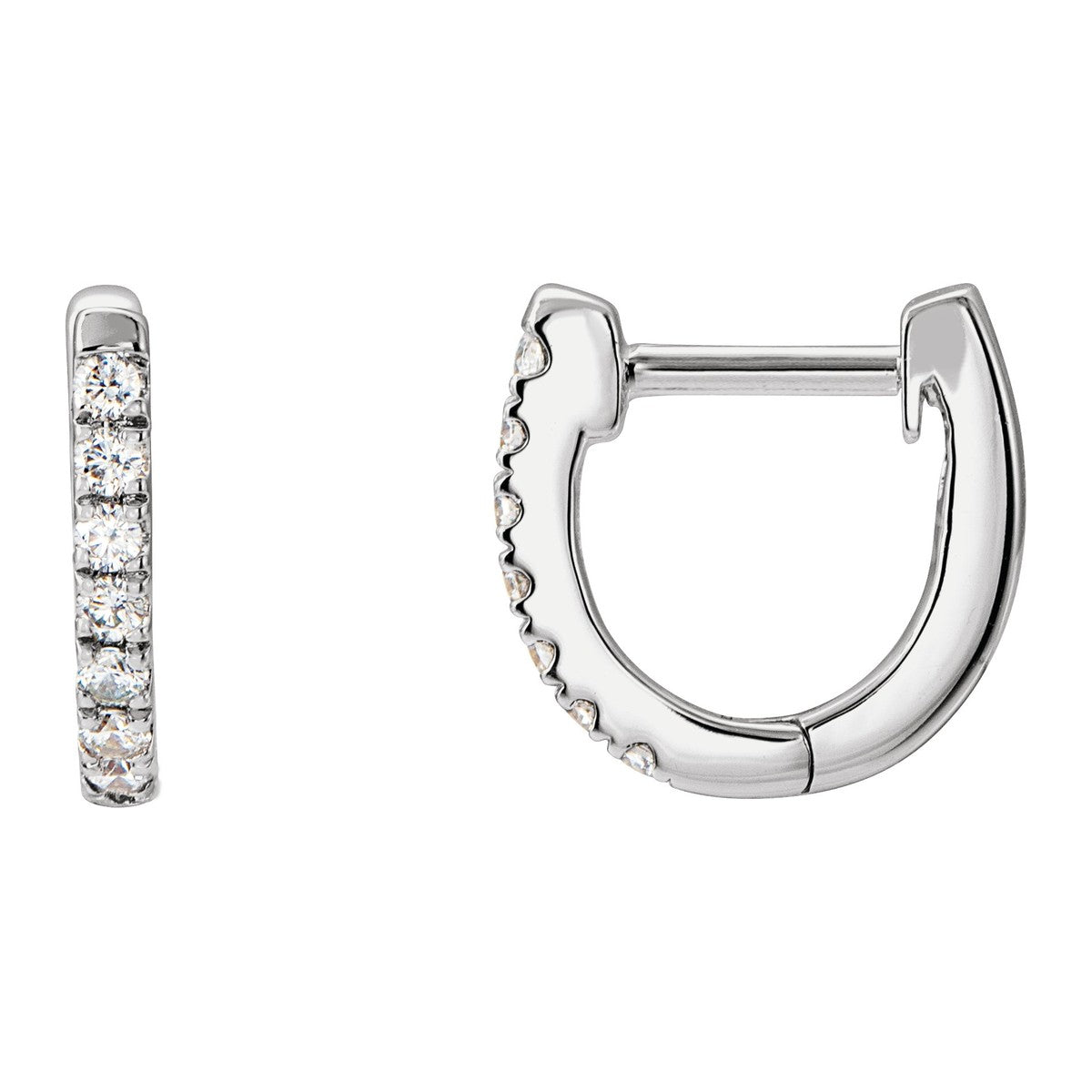 Diamond U-Hoop Earrings