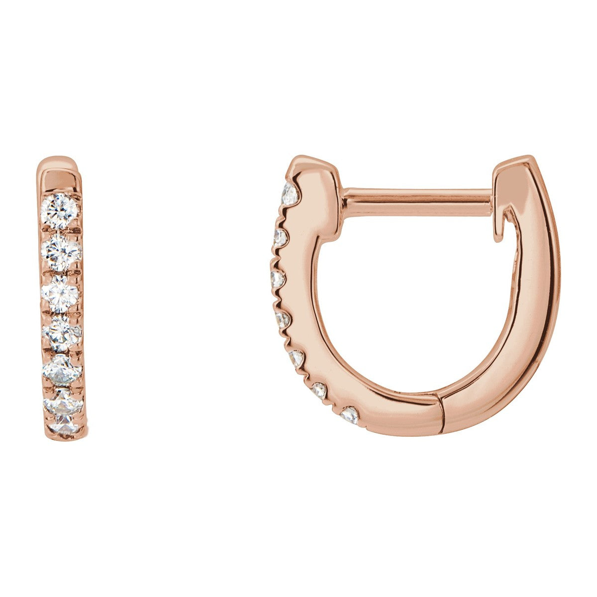 Diamond U-Hoop Earrings